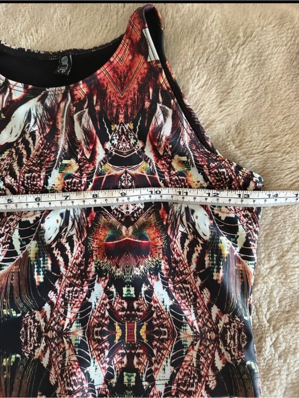 Onzie Sleeveless Crop Top Abstract Print S/M NWT - Picture 6 of 7